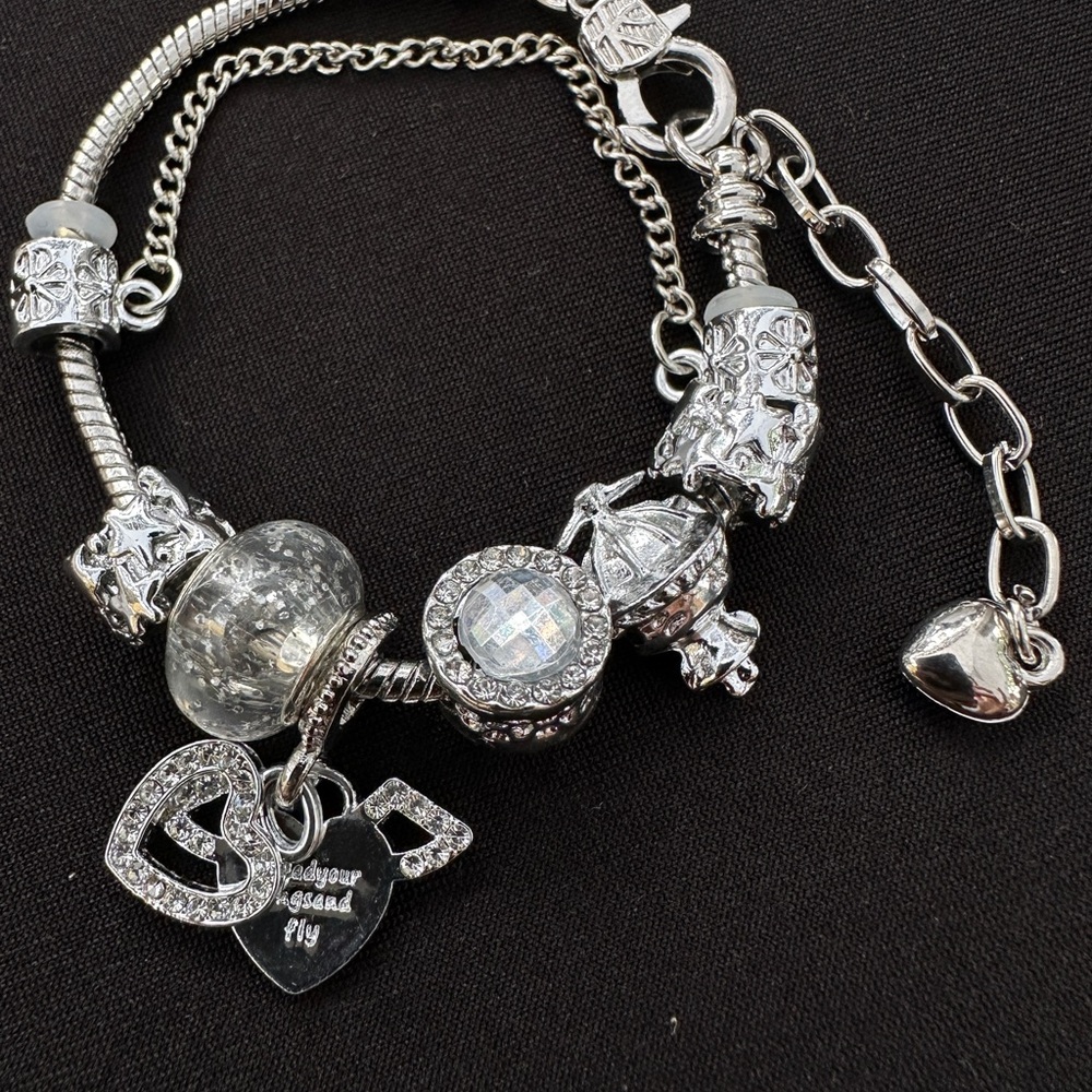 Elegant Silver Charm Bracelet